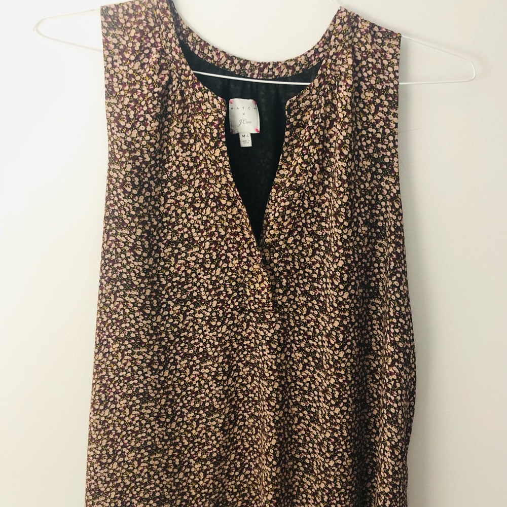 Hatch x JCrew Maternity Black Floral Tank Top